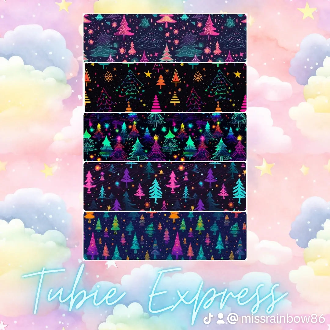 Pink, purple and teal trees.