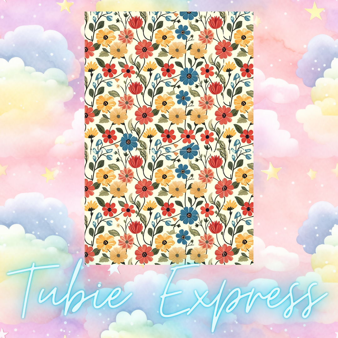 Orange and blue floral (fs)