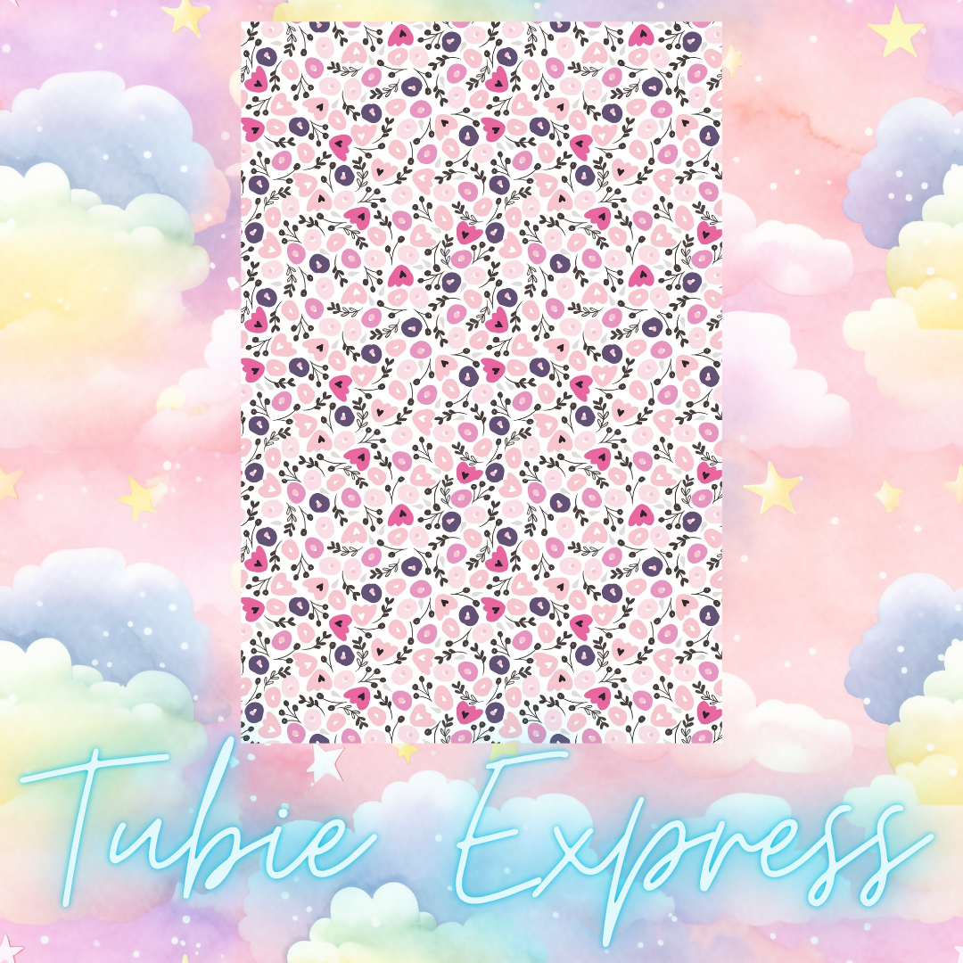 Pink floral (full sheet),