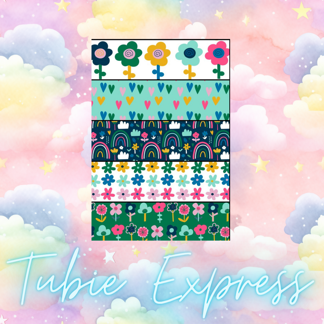 Rainbow, Hearts and Flowers