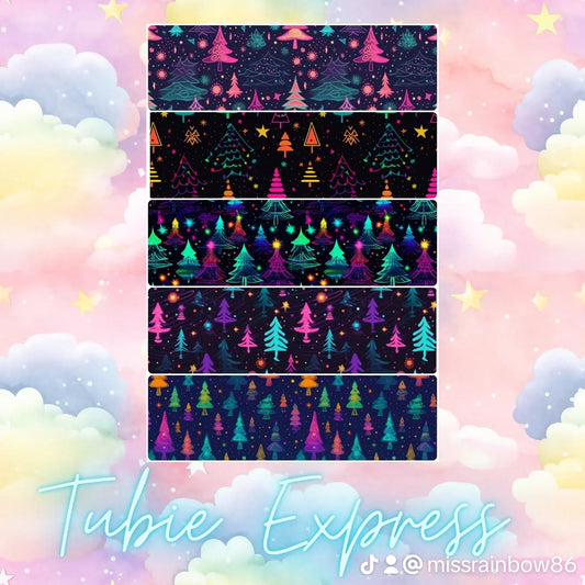 Pink, purple and teal trees.